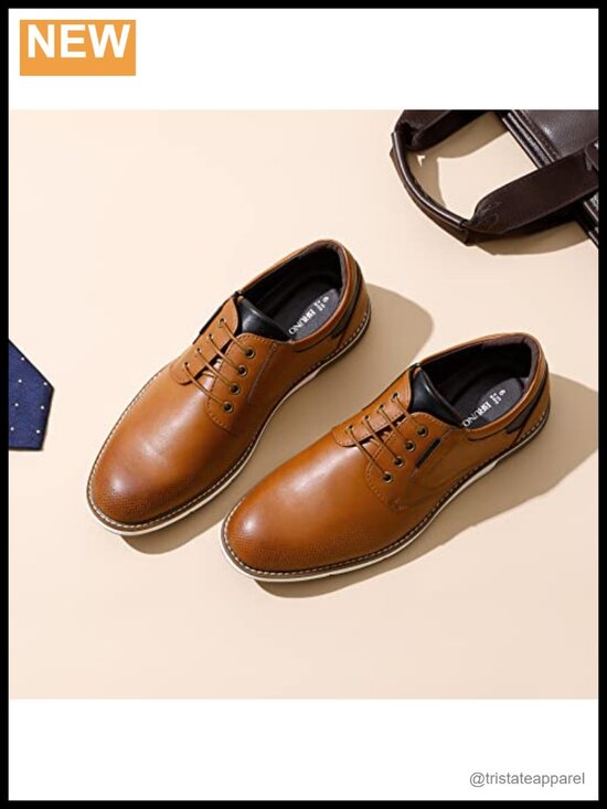 Men\'s Oxfords Casual Derby Sneakers Perforated Synthetic Leather Cushioned main image 4
